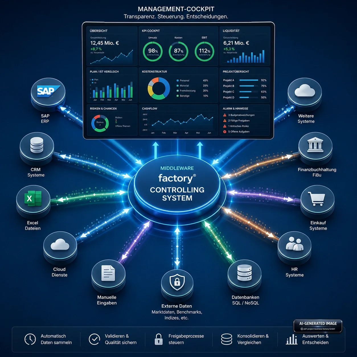 Dashboard-Controlling – factory Middleware mit Dashboard